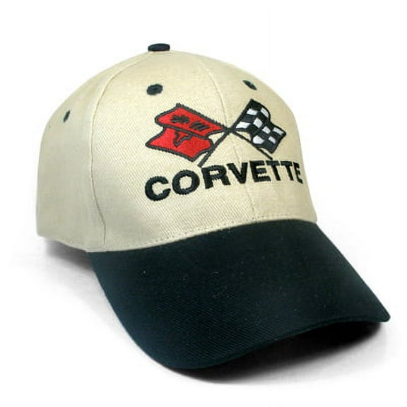 Chevrolet Corvette C3 Logo Beige Black Baseball Hat