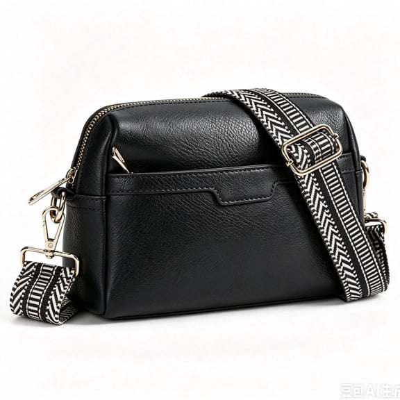 Trendy Crossbody Bags for Women, Small Shoulder Bag Messenger Bag Cross Body Travel Purse Handbag Wallet with Adjustable Strap, PU Leather, Black