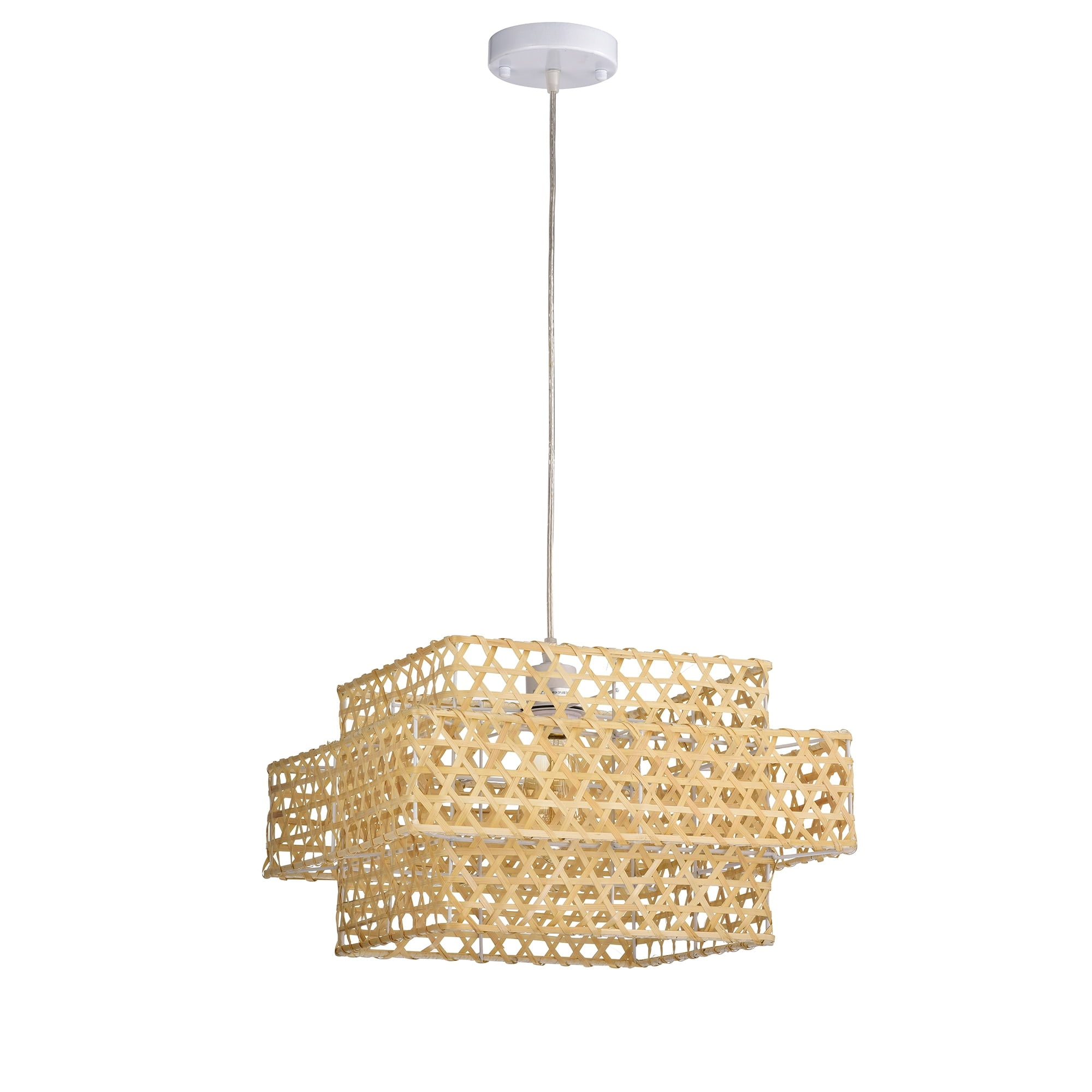 Warehouse of Tiffany IMP738/1 Caitlyn 15.7 in. 1-Light Indoor Cream Finish Pendant Light with Light Kit