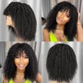 thumbnail image 3 of Perruque Bouclée Afro Kinky avec des Perruques de Machine à Franges Complètes Perruque de Cuir Chevelu 150 180 200 Densité Remy Brésilien Perruques de Cheveux Humains Bouclés Courts, 3 of 5