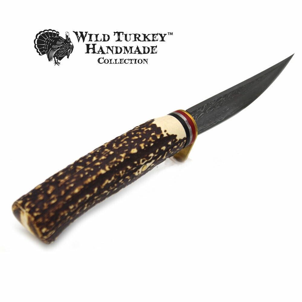 Wild Turkey Handmade Collection Fixed Blade Faux Handle Hunting Knife w/ Sheath