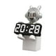 thumbnail image 2 of Reloj despertador digital con diseño de astronauta, estatua de resina, multifuncional. plata, 2 of 9