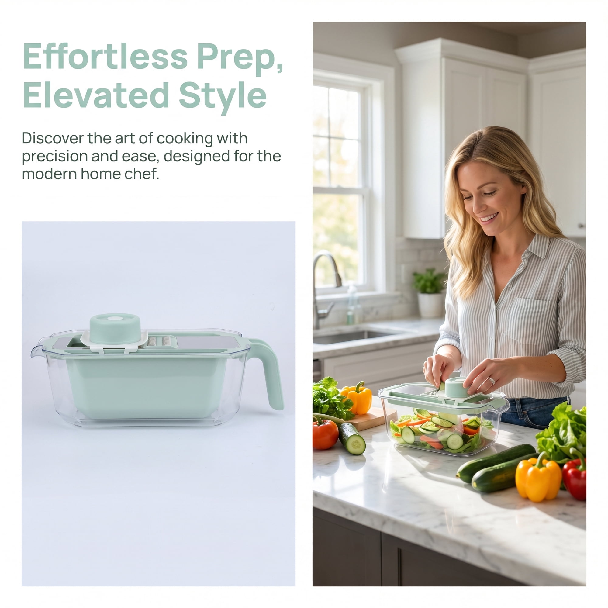 Unique Bargains Kitchen Slicer and Vegetable Chopper for Cooking 6 in 1(E) 13.4"x8.1"