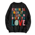 thumbnail image 1 of WEAIXIMIUNG T-Shirts Personnalisés Femmes Imprimé Alphabet Coloré Chandail en Molleton Décontracté Col Rond Manches Longues Style & Confort Combiné, 1 of 2