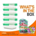 thumbnail image 7 of NutriChef 5-Piece Food Storage Containers - 35.86 oz Stackable Superior Premium Glass Meal-prep w/ Airtight Locking Lid, BPA-Free 100% Leakproof, Freezer-to-Oven-Safe, Wave Design, Dishwasher Safe, 7 of 7