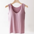 thumbnail image 5 of Bras for Women,Upgraded Seamless Camisole Undershirt for Women Built-in Removable Bra Pads Sleeveless Soft Innerwear Summer,Sports Bras for Women,Pink,L, 5 of 6