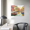 thumbnail image 3 of PIKWEEK Burano Island Venice Italy City Canvas Wall Art Print Italy Popular City Wall Art City illustration Watercolor painting 20x16in, 3 of 4