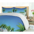 thumbnail image 5 of Ambesonne Fiji Duvet Cover Set, Coconut Trees in the Ocean, 2-Calking, Azure Blue Multicolor, 5 of 7