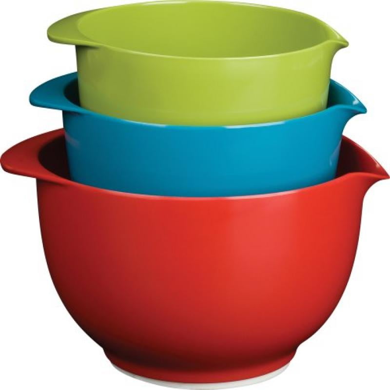 Trudeau Maison Melamine Mixing Bowl Set Red/Blue/Green