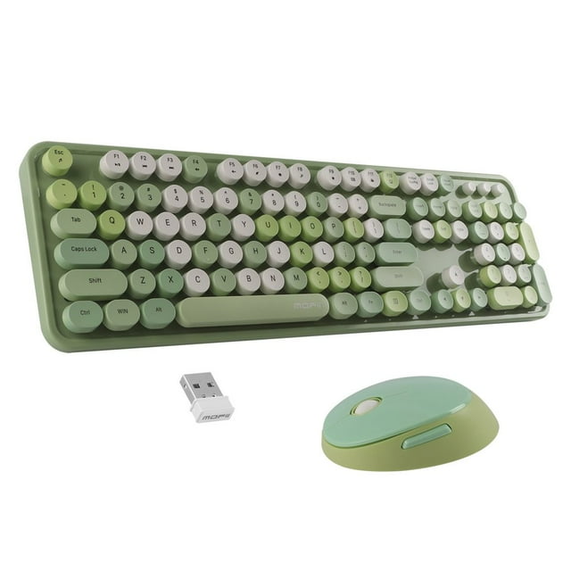 Wireless Keyboard and Mouse Set 2.4G Wireless Keyboard Punk Keycap /PC/Mute