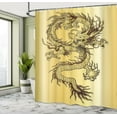thumbnail image 5 of Ambesonne Dragon Shower Curtain, Chinese Eastern Myth, 69"Wx75"L, Mustard and Black, 5 of 5