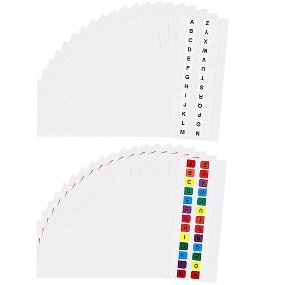 Zcyifa 30 Sheets A-Z Self-Adhesive Alphabet Tabs for Notebook and File