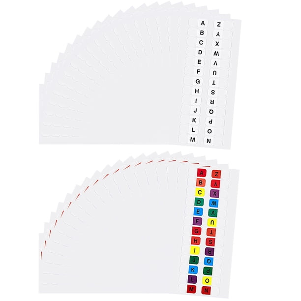 Pestañas de 30 sábanas de la página Tabas Alfabeto Pestañas de cuaderno de cuaderno Pestañas autoadhesivas