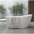 thumbnail image 2 of Free Standing Tub 59" Deep Soaking Bath Tub Contemporary Acrylic Freestanding Bathtub with Overflow and Pop-up Anti-blockage Drain A29 Stand Alone Bathtub Glossy White Soaker Tub Upgraded Stand, 2 of 9