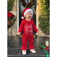 thumbnail image 3 of Cjfdfy Newborn Baby Girl Christmas Outfit Christmas Baby Letter Embroidery Knit Ruffle Collar Long Sleeve Jumpsuit And Santa Hat Set Infant Cute Christmas Fall Winter Outfits, 3 of 9