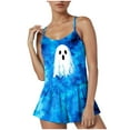 thumbnail image 5 of CAUYDY Halloween Pajamas Women Set 2 Piece Sexy Sleepwears Tank Tops and Shorts Sets Pjs Loungewear Pajamas(A02-Blue,XXL), 5 of 8