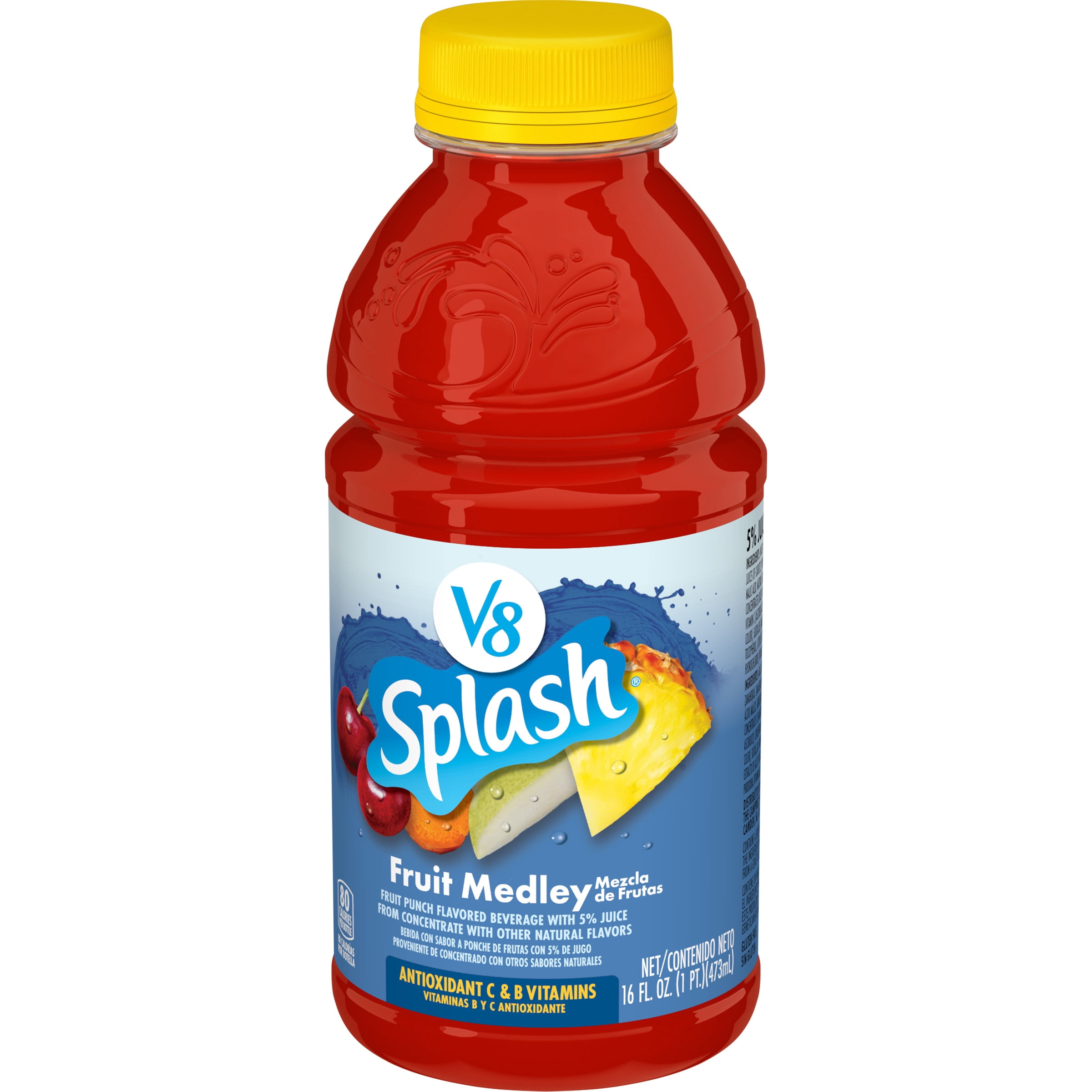 V8 Splash Fruit Medley Flavored Juice Beverage, 16 fl oz Bottle