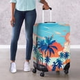 thumbnail image 4 of HELLHERO Palm Tree Pattern Travel Luggage Sleeve for Family, Polyester Ammonia Elastic Durable Luggage Cover All Size, 4 of 7