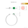 thumbnail image 5 of ANGARA Natural Two-Stone Square Emerald & Pear Diamond Open Ring in 14K White Gold for Women (Size-3mm) | May Birthstone, Birthday, Anniversary, Jewelry Gift for Women | Natural Emerald Ring, 5 of 10