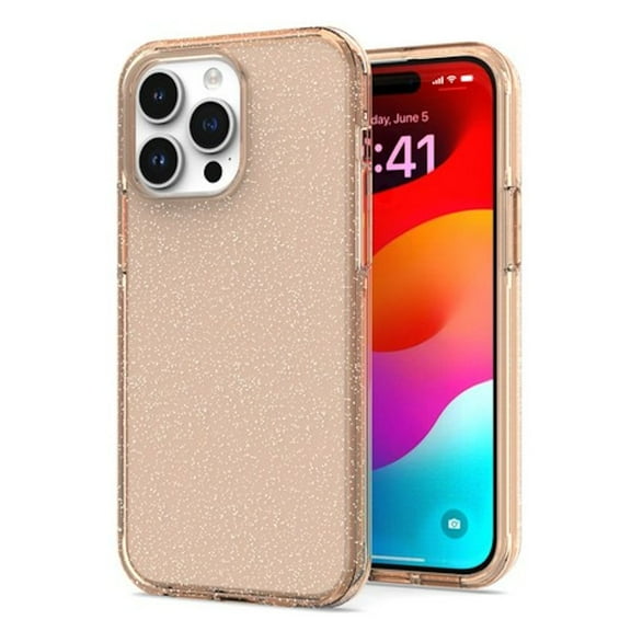 Stardust Glitter Hybrid Case for iPhone 15 Pro Max - Rose Gold