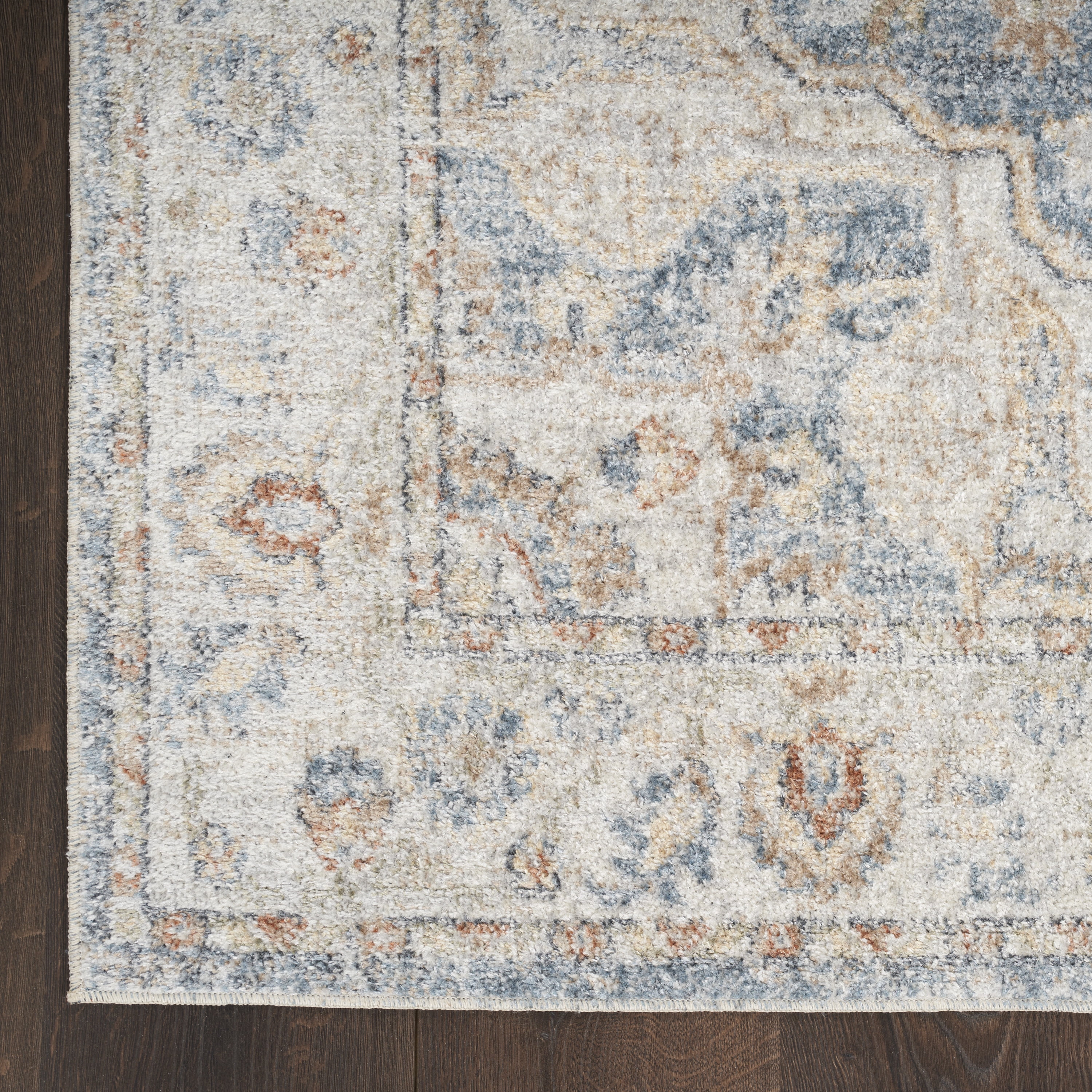Nourison Astra Machine Washable Persian Denim Multi 6'7" x 9' Area Rug (7x9)