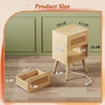 thumbnail image 3 of Rattan Nightstand Durable with Charging Station, Boho Night Stand, Small Bedroom Side Table, 3 of 7
