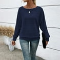 thumbnail image 4 of MORTTIC Women's Ribbed Crew Neck Long Sleeve T-Shirt – Stretchy Solid Color Knit Top for Spring & Fall, 4 of 7