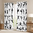 thumbnail image 2 of Homewish Gymnastics Dancer Curtains Pack of 2 (42x84 Each),Sport Theme Curtains Blackout,White Black Bedroom Curtains For Girls Kids,Luxury Bedroom Decor, 2 of 6