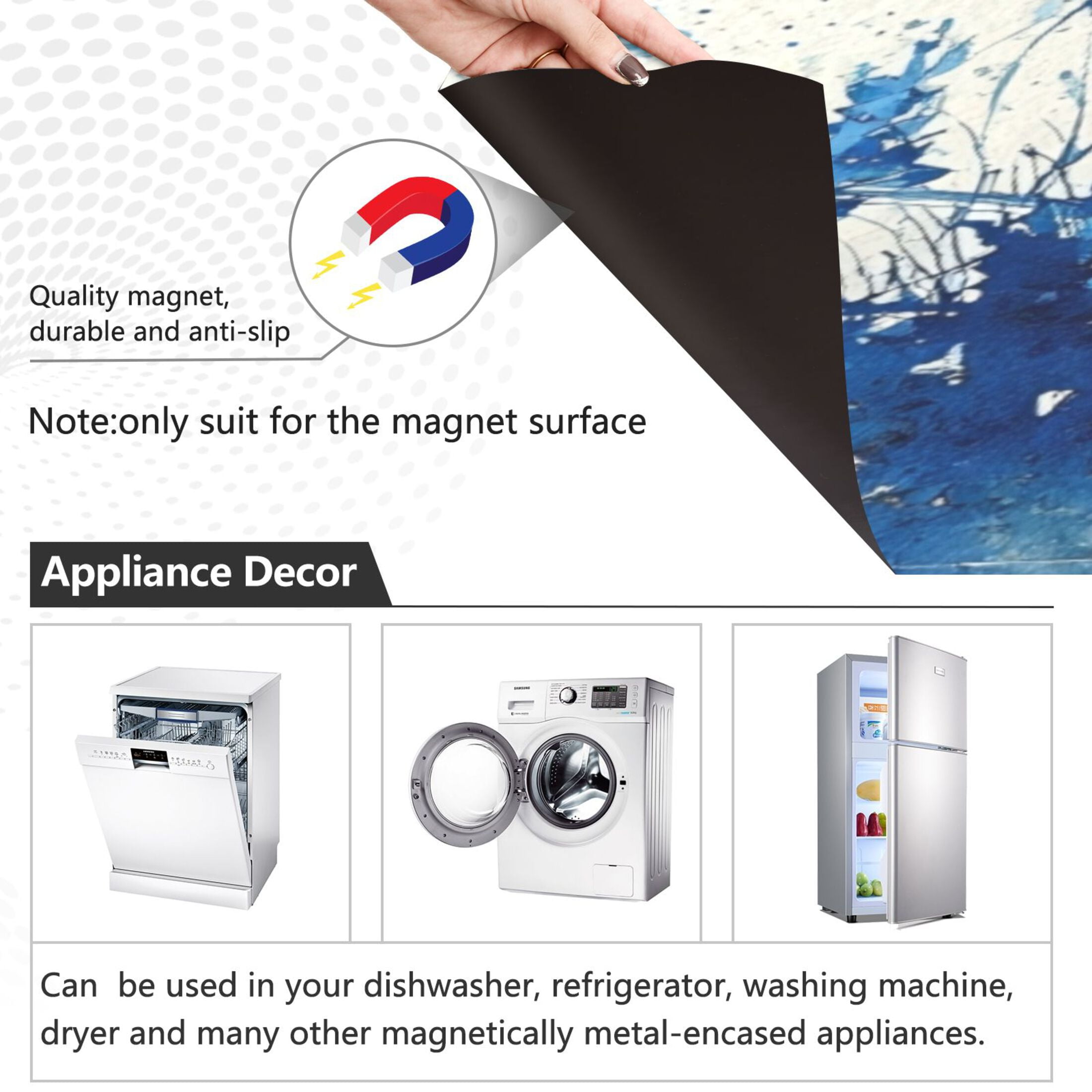 Dishwasher Magnetic Sticker 23x26 Inch Refrigerator Magnetic Sticker Washing Machine Magnetic Sticker Kitchen Panel Magnetic Sticker Home Decor Watercolor Blue Sky
