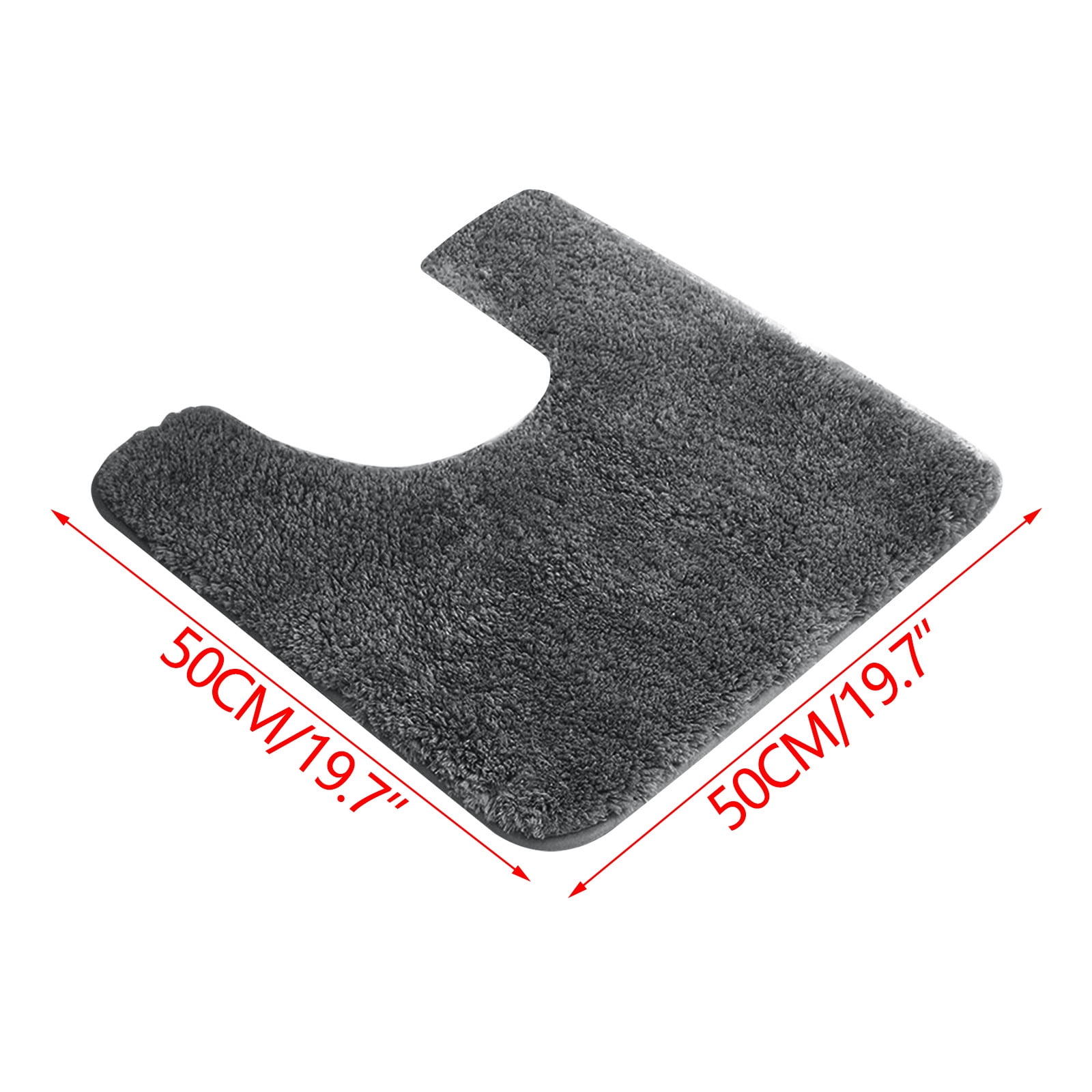 Generic Microfiber Bathroom Contour Rug (20x20, Brown) Shaggy Soft and Absorbent, Non Slip, Thick Plush, Machine Washable U Shape Toilet Rug for Bathroom