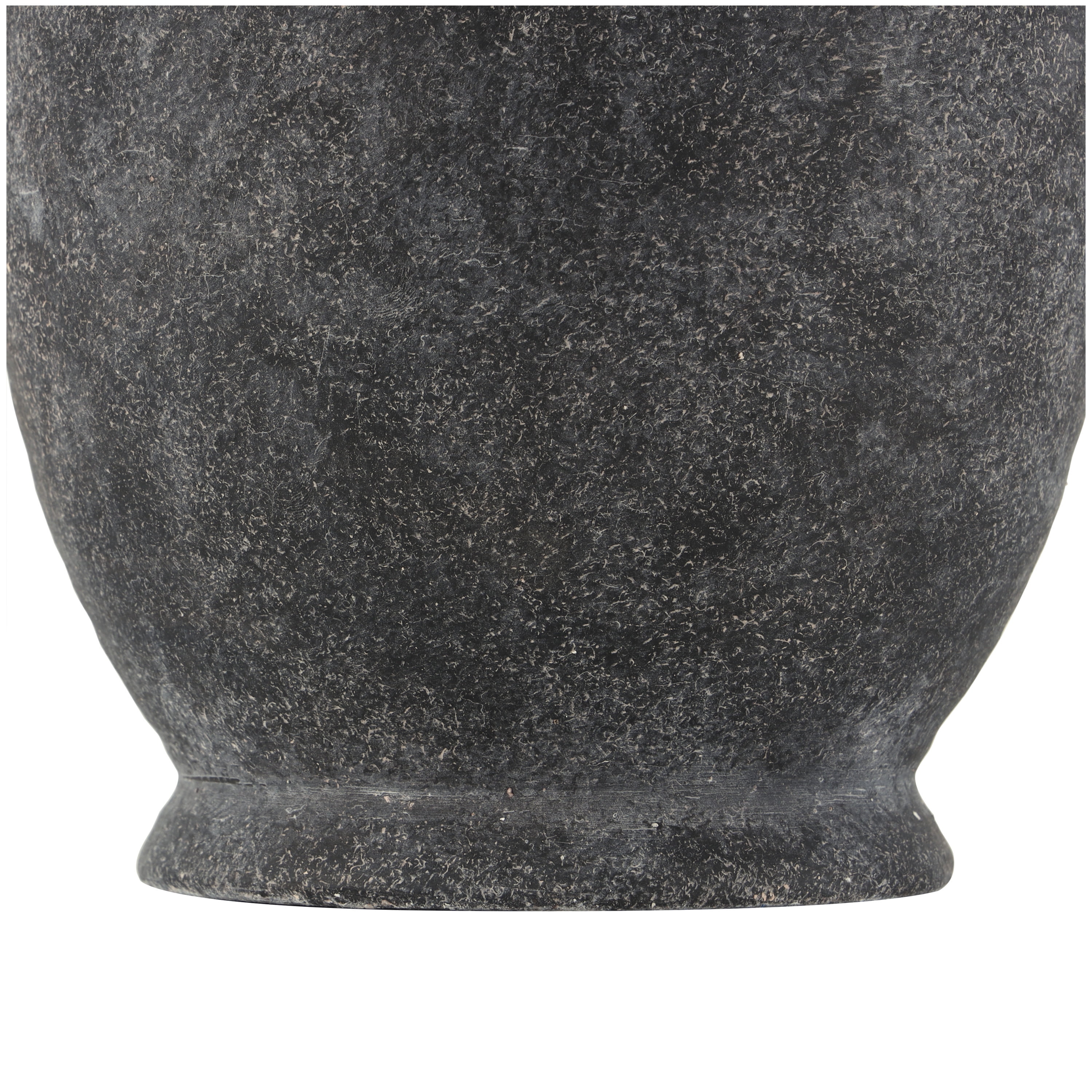 DecMode 15" Textured Whitewashed Gray Ceramic Vase with 4 Handles