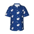 thumbnail image 2 of Xecao Moon Lamb print Hawaiian shirt - a stylish short-sleeve button-down for men, perfect for casual beach and tropical outings., 2 of 9
