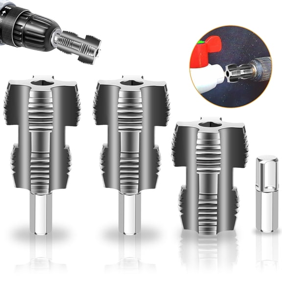 3pcs Internal Pipe Threading Tool, 1/2'' 3/4'' 1'' PVC Plastic Pipe Threader Kit, Drill Compatible Threading Tool for Plumbing Projects and Home Repairs