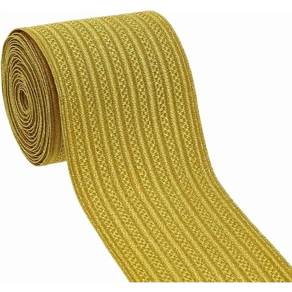 2.5 Yards Military Bullion Braid Trim 2 inch Wide Gold Polyester Braid Sewing Ribbon Decorative Metallic Ribbon for Home DIY Sewing Crafts Clothing Curtains Decoration