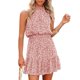 thumbnail image 1 of ICHUANYI Clearance Fashion Women Summer Floral Print Sexy Halter Casual Sleeveless Dress(Pink, M) ICHUANYI WER2023080809451, 1 of 9