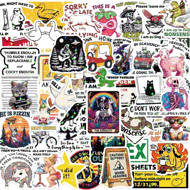 Stickers ETHEL 238 piezas holográficos impermeables de vinilo