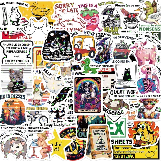 Stickers ETHEL 238 piezas holográficos impermeables de vinilo