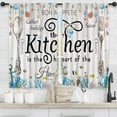 thumbnail image 5 of Beach Ocean Kitchen Curtains Short Small Sea Teal Blue Coatal Nautical Fish Marine Summer Rod Pocket Tropical Seashell Coral Bedroom Living Room Treatment Fabric 2 Panels 27.5Wx39H Inch, 5 of 6