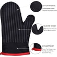 thumbnail image 3 of Oven Mitts and Pot Holders Sets, High Heat Resistant Extra Thick Long Oven Mitts for Cooking, Black Red, 3 of 4