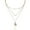 White, variant on Necklace Hexagonal Rhomboid Faux Crystal 3 Layers Women Heart Beads All Match Choker for Wedding