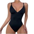 thumbnail image 4 of Elainilye Fashion Bodysuits for Women Ladies Seamless One-Piece Thong Bodysuit Butt Lifting Shapewear Stretch Slimming Body Corset,Black, 4 of 9