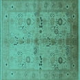 thumbnail image 1 of Ahgly Company Indoor Square Oriental Turquoise Blue Traditional Area Rugs, 4' Square, 1 of 4