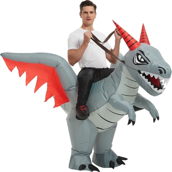 Disfraz de dinosaurio Tasanor, dragón inflable para Halloween, adulto