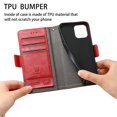 thumbnail image 5 of SaniMore Magnetic Clasp Wallet Case for Samsung Galaxy A14 5G with Cash & Card Slots, RFID Blocking Soft TPU + PU Leather Shockproof Protective Cover with Folio Flip Kickstand Shell, Red, 5 of 9