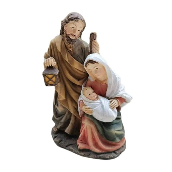 Nativity Scene Figures Holy Family Resin Statue Collection Tabletop Sculpture for Bedroom Fireplace Living Room Gift