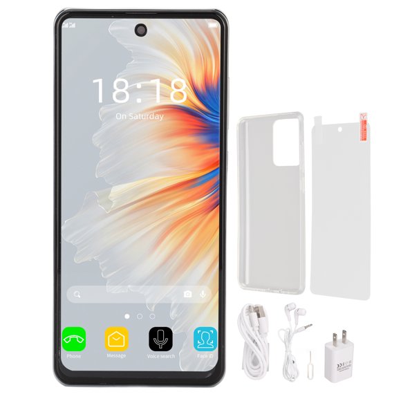 MIX4 Téléphone Intelligent Déverrouillé pour Android 12 6,82 Po HD avant 21 Mpx Arrière 32 Mpx 8 Go RAM 64 Go ROM Téléphone Intelligent 110?240 V Blanc