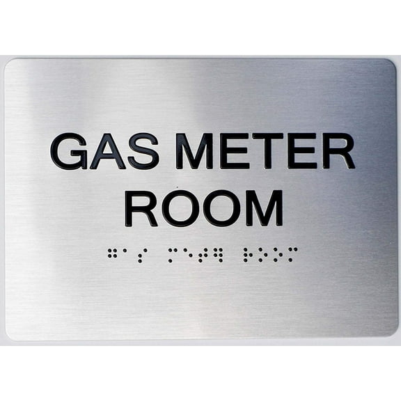 Gas Meter Room Sign -(Aluminum, Brush Silver, Size 5X7) The Sensation line