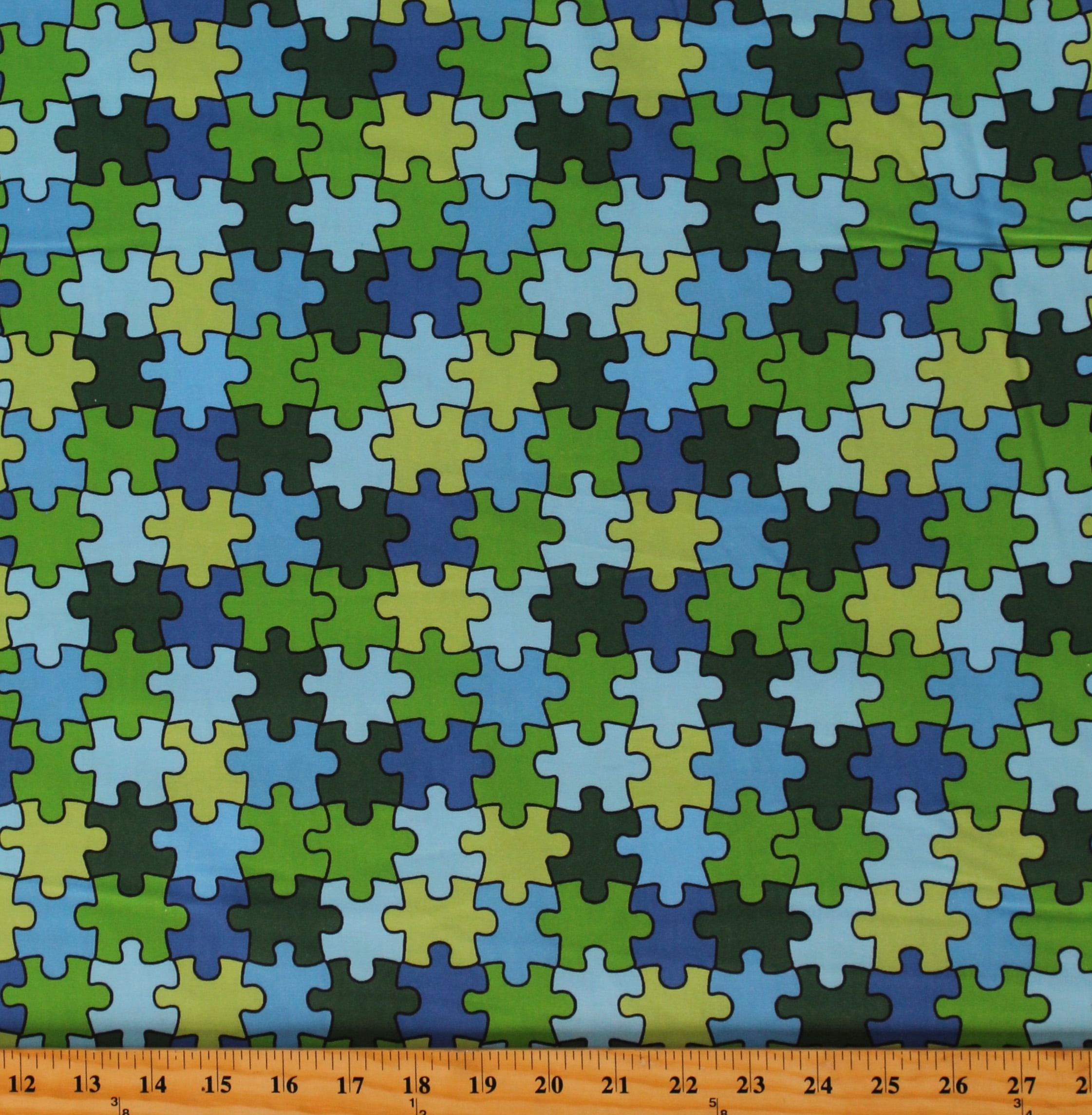 Cotton Fabric WHITE ABSTRACT SQUARES & DOTS ON OLIVE GREEN 1 Yd/44" 