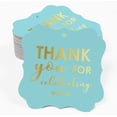thumbnail image 2 of Inkdotpot Real Gold Foil Thank You For Celebrating With Us Bridal Shower-Baby Shower-Retirement-Wedding-Birthday Tags Favor Bracket Shape Hang Pack Of 50 Paper Tags, 2 of 7