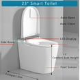 thumbnail image 5 of WinZo 23" Compact Smart Toilet with Bidet Seat Built-in for Small Bathroom, Auto Flush, LED Night Light,Heated Bidet with Warm Air Drying (White with Grey Panel), 5 of 6